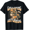 Galloping Into 1st Grade Cute Horse Back to School Kids T-Shirt - Black