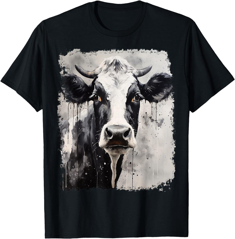 Noah&Friends A Black White Cow T-Shirt - Black