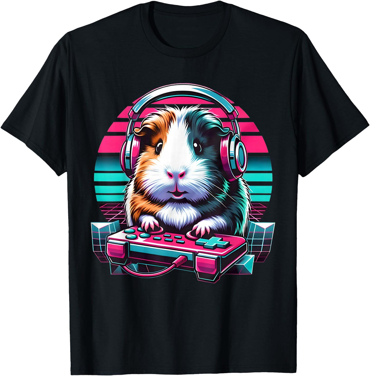 Guinea pig Rodent Game Lover Clothing Co. Guinea Pig Video Game Rodent Lover Animal Guinea Pigs Gamers T-Shirt - Black