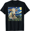 Cow Lover Co. Cow Van Gogh Style Starry Night T-Shirt - Black