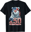 Patriotic Bear Freedom Anniversary Celebration Polar Bear 250 Years of Independence Patriotic America 1776 T-Shirt - Black
