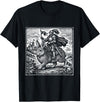Funny Medieval Knight Rabbit Castle Fantasy Renaissance Fair T-Shirt in Black