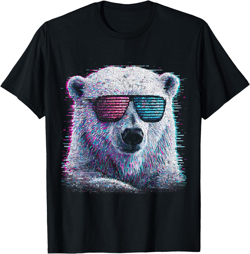 W1ldKreW Polar Bear Art Sunglasses T-Shirt - As Pictured