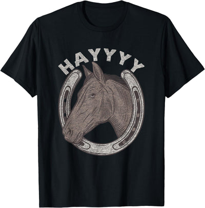 Cartba Horse Co. Funny Horse Hay Saying | Equestrian Lover Vintage Graphic T-Shirt