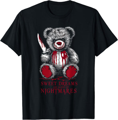 Terrifying Teddy Spooky Plush Horror Teddy Bear Scary T-Shirt