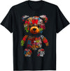 @n!mal Bear Text Artwork Funny Colorful Animal Art Bear T-Shirt - As Pictured