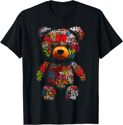 Bear Text Artwork Funny Colorful Animal Art Bear T-Shirt