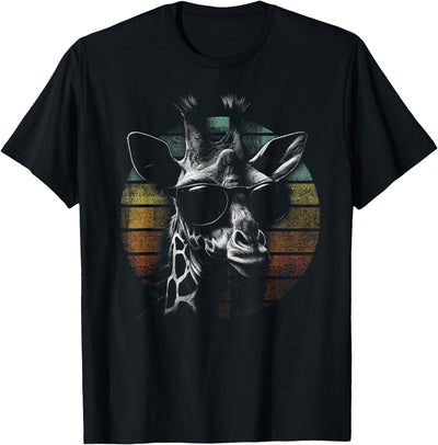 Giraffe Vintage Sunglasses Funny Retro African Animal T-Shirt