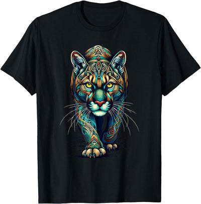 Mandala Art Cougars Cougar Mountain Lion Puma T-Shirt