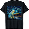 Freestyle Surrealism Starry Night Polar Bear T-Shirt - Black