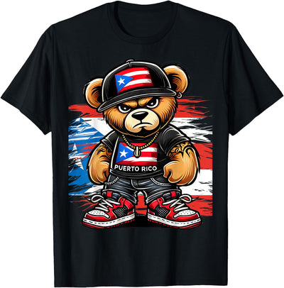 Cute Teddy Bear Puerto Rico Flag Boricua Puerto Rican T-Shirt