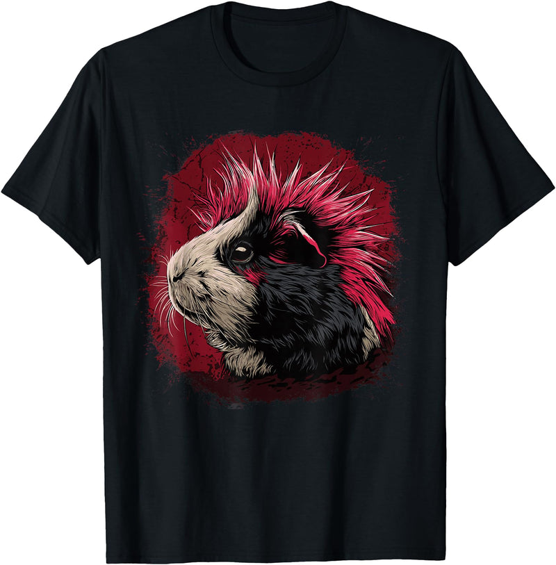 Guinea pig pet love Guinea Pig Punk T-Shirt - Black