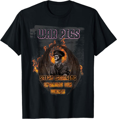 Rock War Pigs general skeleton devil satan laughing spreads T-Shirt