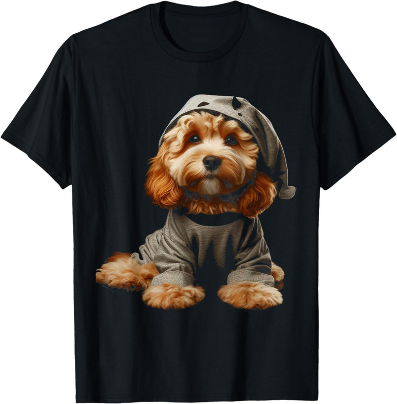 Cavapoo Spooky Halloween Costume Outfit Cavapoo Dog Cute Puppy Spooky Halloween Costume T-Shirt - As Pictured