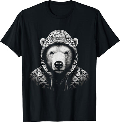 Polar Bear Polygon Animal Human Art Graphic T-Shirt