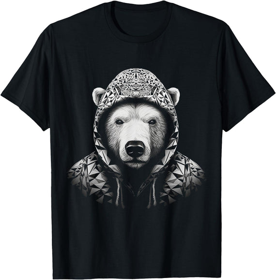 @n!mal Polar Bear Polygon Animal Human Art Graphic Polar Bear T-Shirt - As Pictured