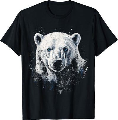 @n!mal Polar Bear Animal Motif Blue Eyes Artwork Polar Bear T-Shirt