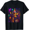 Giraffe Animal Zoo Birthday Party Apparel Gifts Giraffe Weird Art Print Birthday Party Balloons & Party Hat T-Shirt - Black