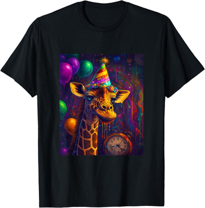 Giraffe Weird Art Print Birthday Party Balloons & Party Hat T-Shirt