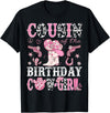 Cowgirl Disco 1st Birthday Matching Family Cousin Of The Birthday Cow-Girl Pink Disco Rodeo Western T-Shirt - Black