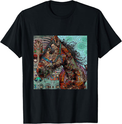 Equestrian Graphic Apparel Gift Co Horse Tribal Abstract Native American Art Design T-Shirt