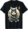 Japanese Samurai Ninja Rabbit Tattoo Japanese Kawaii Art T-Shirt in Black