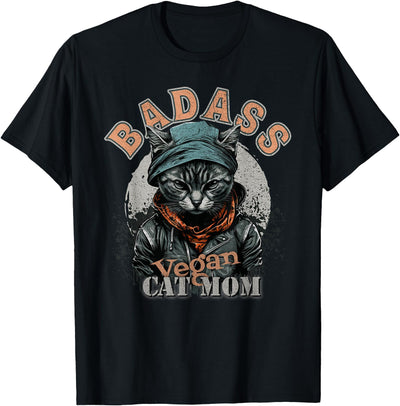 badass vegan cat mom inc. Badass Vegan Cat Mom ::: Funny Cat Lady Design T-Shirt