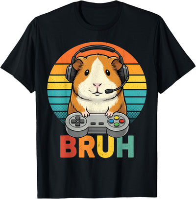 Gaming Guinea Pig Bruh Retro Gamer Bruh Kids Boys T-Shirt