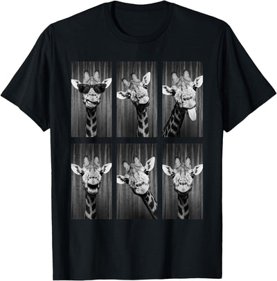 Giraffe Photobooth Funny Safari Animal Portrait T-Shirt