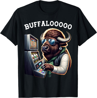 Cow Buffalo Slot Machine Casino Buffalooooo Gambling T-Shirt