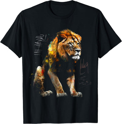Lion Art - Animal Lovers Motif Artwork Animal Lion T-Shirt