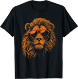 Lion Wearing Sunglasses Boys Kids Funny Lion Animal T-Shirt - As Pictured