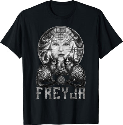 Desha & Co. Norse Freyja Norse Goddess Cats & Magic Symbols Pagan T-Shirt