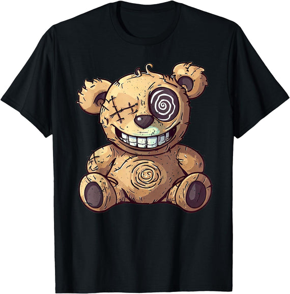 TeezooDesigns Stitched Up Teddy Bear T-Shirt - Black