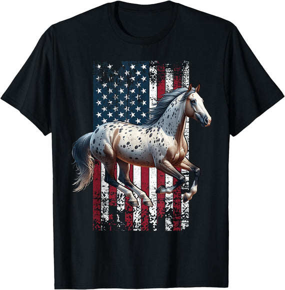 US Flag Appaloosa Horse Women Men Appaloosa US Appaloosa America Appaloosa T-Shirt - Black