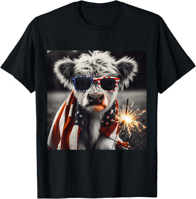 Ever Forever American Baby Cow 4th of July T-Shirt