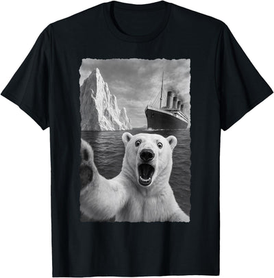 Funny Polar Bear Selfie Titanic T-Shirt