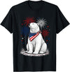 Polar Bear America's 250th 4th of July Outfit Polar Bear America's 250th Patriotic Fireworks Animal Lovers T-Shirt - Black