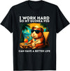 Guinea Pig Designs Funny Guinea Pig Lover Design I Work Hard Guinea Pig T-Shirt - Black