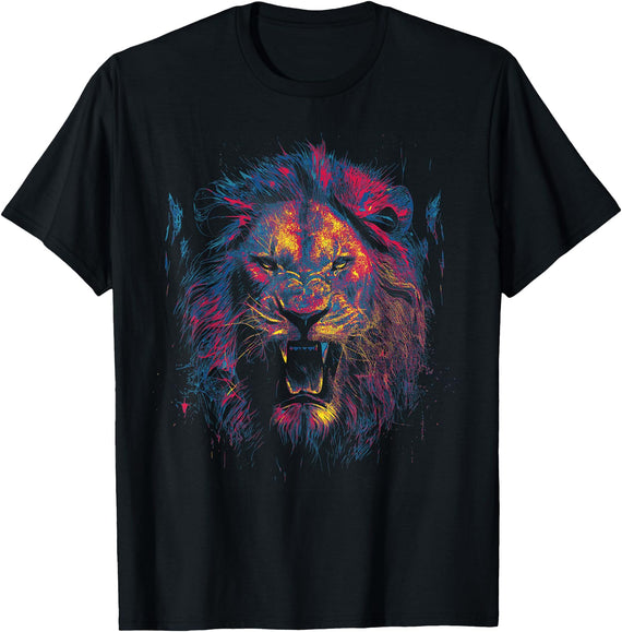 Angry Lion Co. Lion Of Judah African Animal Israelite Reggae Lion T-Shirt - Black