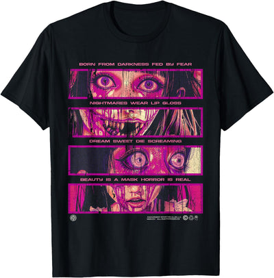 AMZB Creepy Manga Anime Girl Japanese Horror Streetwear Y2K Otaku T-Shirt