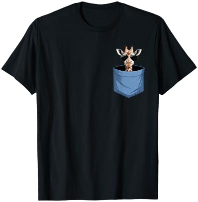 Cute Pocket Giraffe Safari Animal Lovers T-Shirt