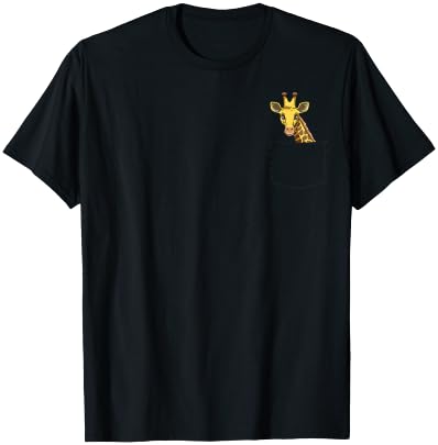 Giraffe Pocket Giraffe In Pocket Funny Giraffe Peeking T-Shirt