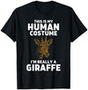 This Is My Human Costume I'm Really A Giraffe T-Shirt - Navy Blue