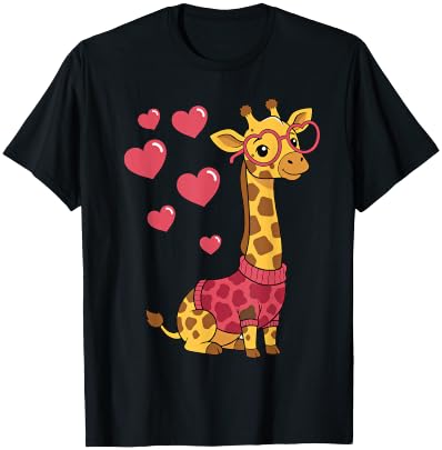 Cute Kawaii Giraffe with Hearts Funny Giraffe Lover for Girl T-Shirt