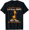 My Spirit Animal Is A Grumpy Giraffe Who Slaps Funny T-Shirt - Navy Blue