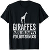 Funny Giraffe Lover Giraffe Boy Girl Gift Giraffes Make Me Happy Funny Giraffe Quote Retro T-Shirt - Navy Blue