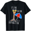 Everything Is Fine Giraffe Merch Shop It's Fine I'm Fine Everything Is Fine Funny Giraffe T-Shirt - Navy Blue