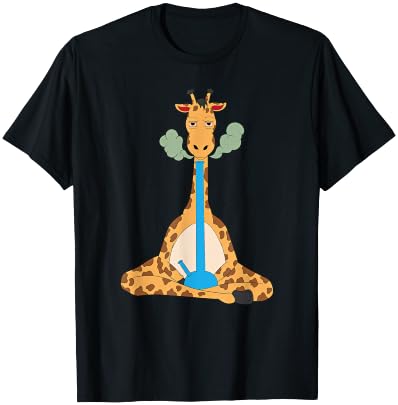 Funny Giraffe Tuxedo Bong Meditating T-Shirt