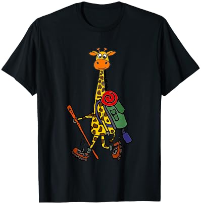 Funny Giraffe Hiking T-shirt